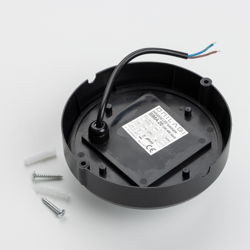 Brilagi - LED Industribelysning tak SIMA LED/12W/230V IP65 svart