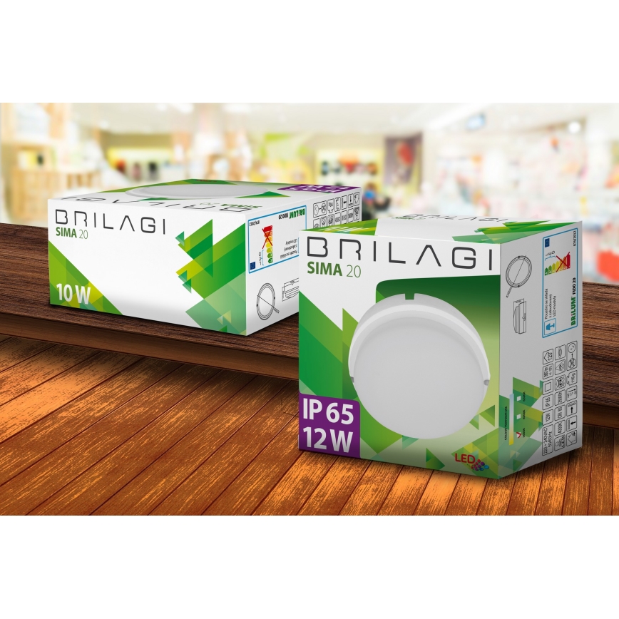 Brilagi - LED Industribelysning tak SIMA LED/12W/230V IP65 vit