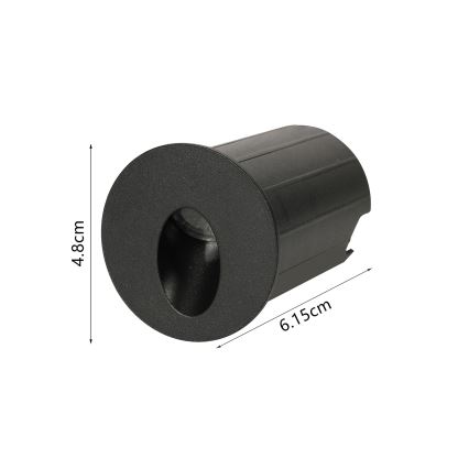 Brilagi - LED infälld utomhusarmatur STAIRDOT LED/2W/230V svart IP65 rund