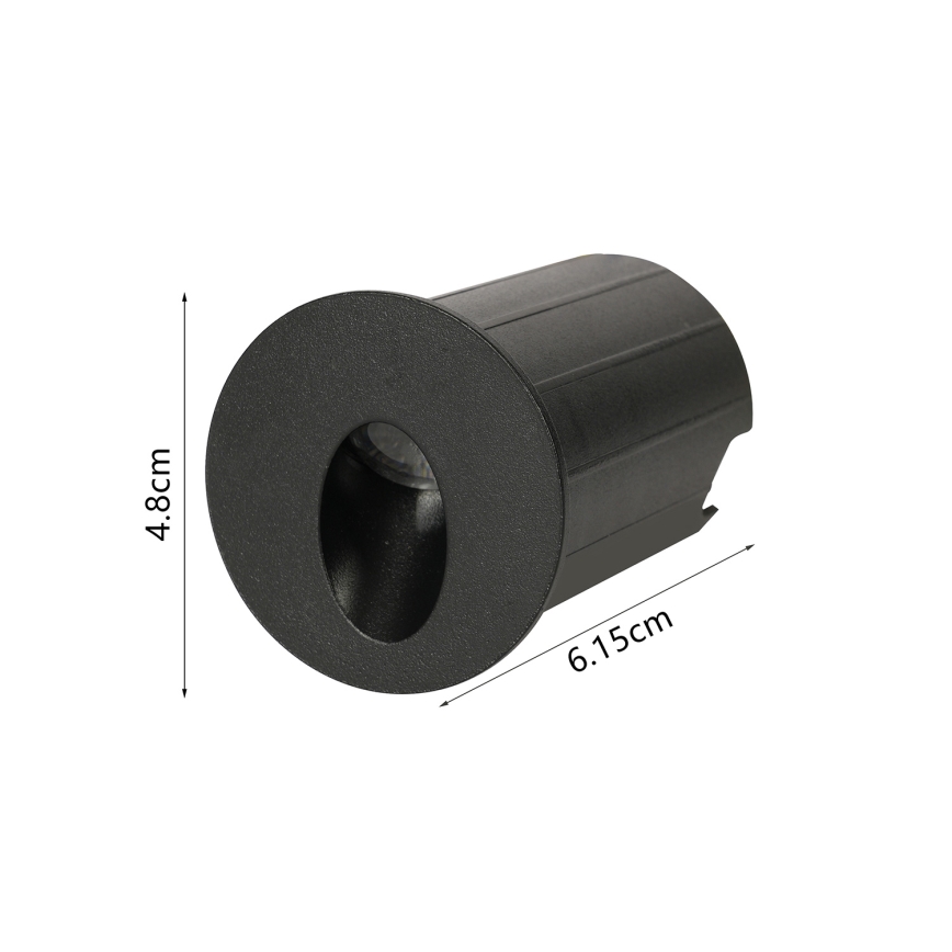 Brilagi - LED infälld utomhusarmatur STAIRDOT LED/2W/230V svart IP65 rund
