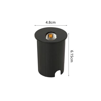 Brilagi - LED infälld utomhusarmatur STAIRDOT LED/2W/230V svart IP65 rund