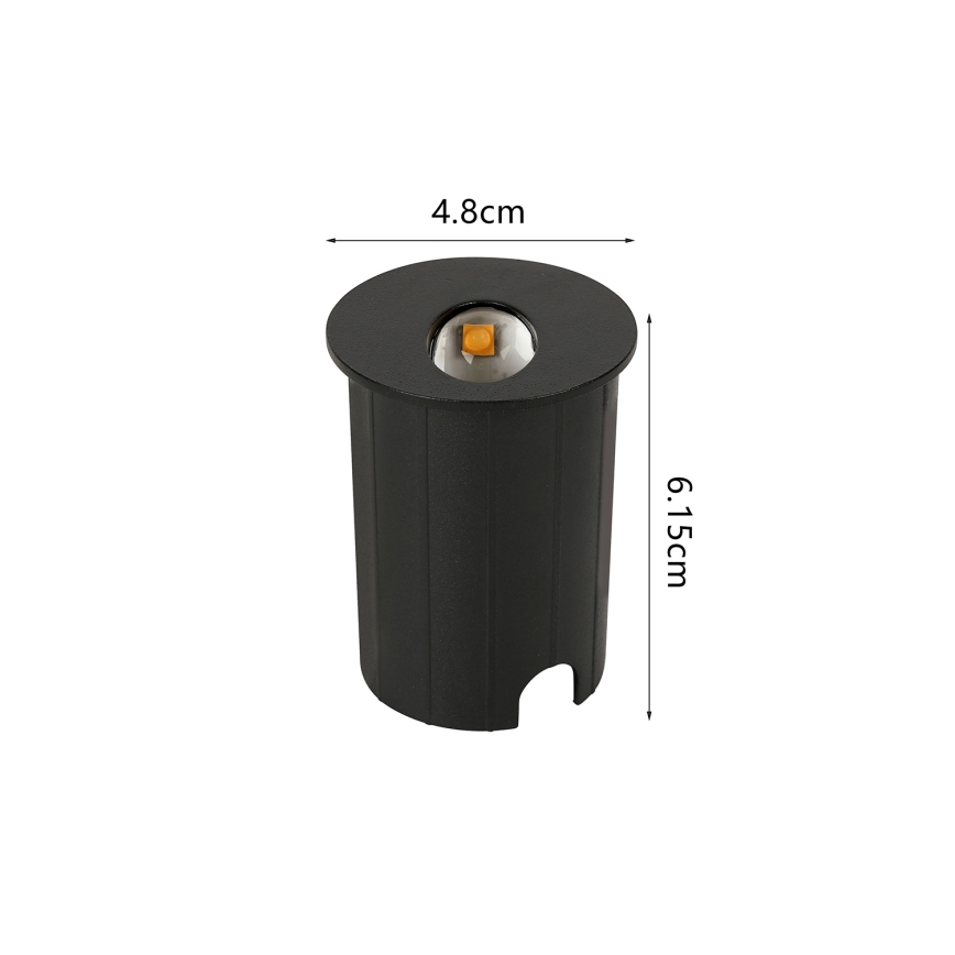 Brilagi - LED infälld utomhusarmatur STAIRDOT LED/2W/230V svart IP65 rund