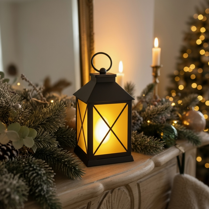 Brilagi - LED-juldekoration: lykta med LED, 2xAA