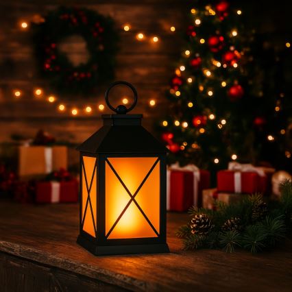 Brilagi - LED-juldekoration: lykta med LED, 2xAA