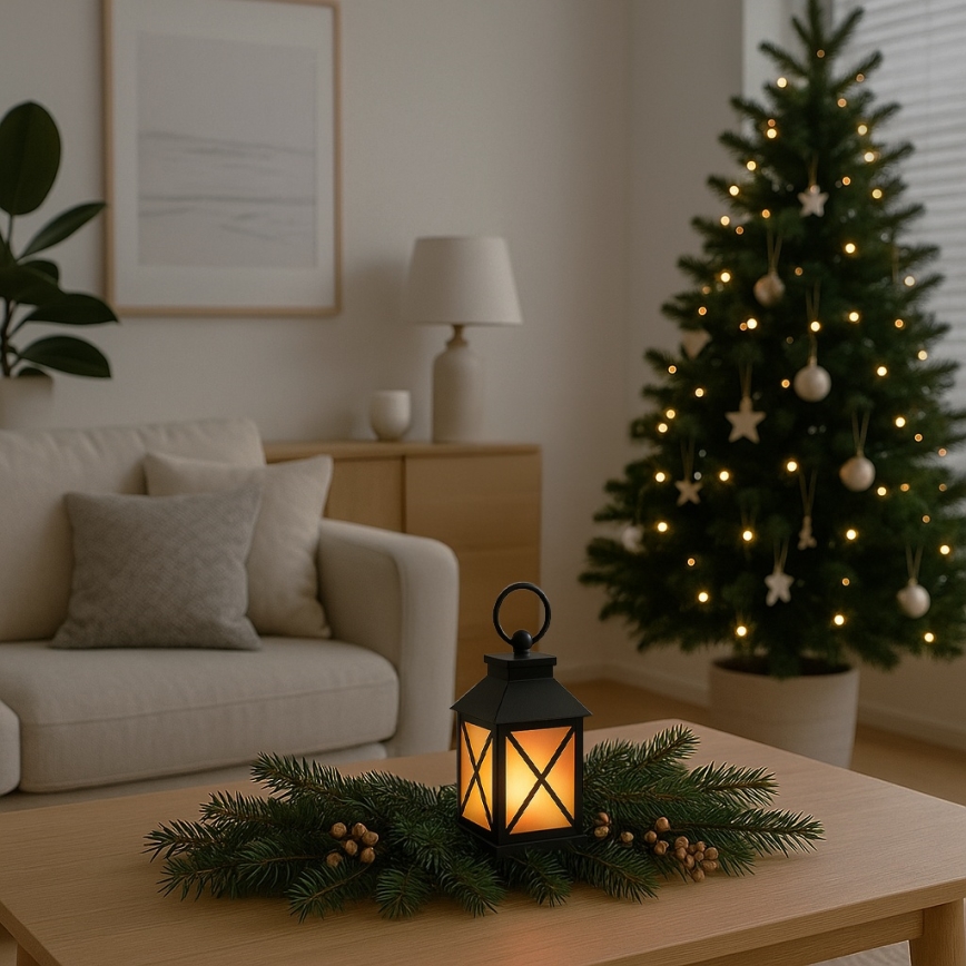 Brilagi - LED-juldekoration: lykta med LED, 2xAA