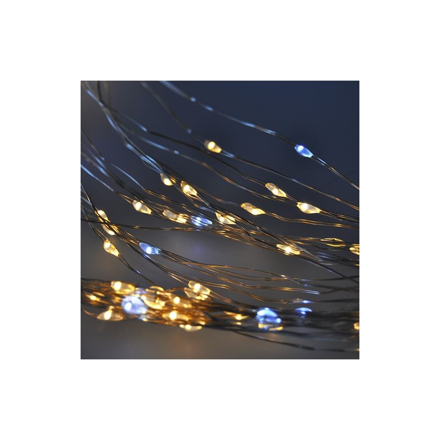 Brilagi - LED Julgardin 300xLED/8 funktioner /3xAA/USB 1,2m varm vit