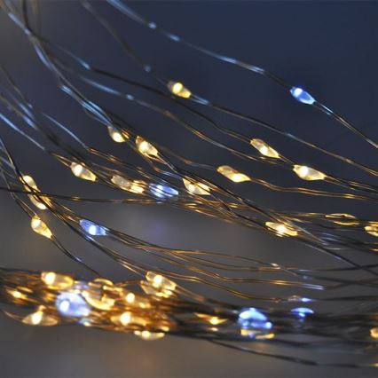 Brilagi - LED julgardin 300xLED/8 funktioner/3xAA/USB 1,2m varmvit