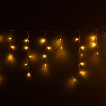 Brilagi - LED-julgardin för utomhusbruk, 400 LED, 8 funktioner, 23 m, IP44, varmvit