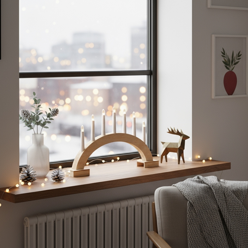 Brilagi - LED julljusstake 7xLED/2xAA 28x45 cm