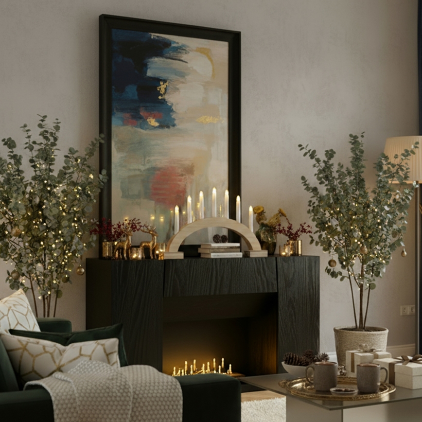 Brilagi - LED julljusstake 7xLED/2xAA 28x45 cm