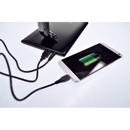 Brilagi - LED Justerbar ljusstyrka bordslampa USB anslutning LED/12W/230V svart