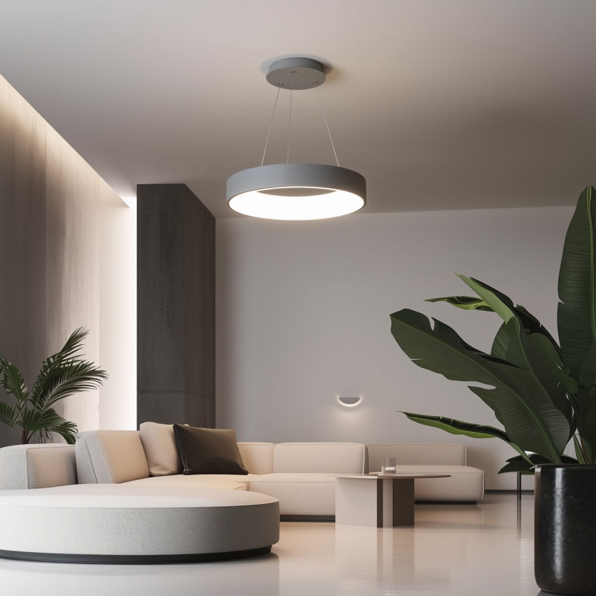 Brilagi - LED ljusreglerad Ljuskrona med upphängningsrem  FALCON LED/40W/230V 3000-6500K grå + fjärrkontroll