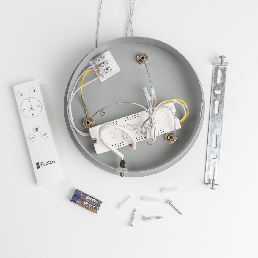 Brilagi - LED ljusreglerad Ljuskrona med upphängningsrem  FALCON LED/40W/230V 3000-6500K grå + fjärrkontroll