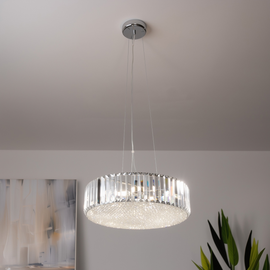 Brilagi - LED Kristallkrona med textilsladd GLAMOUR 5xG9/42W/230V