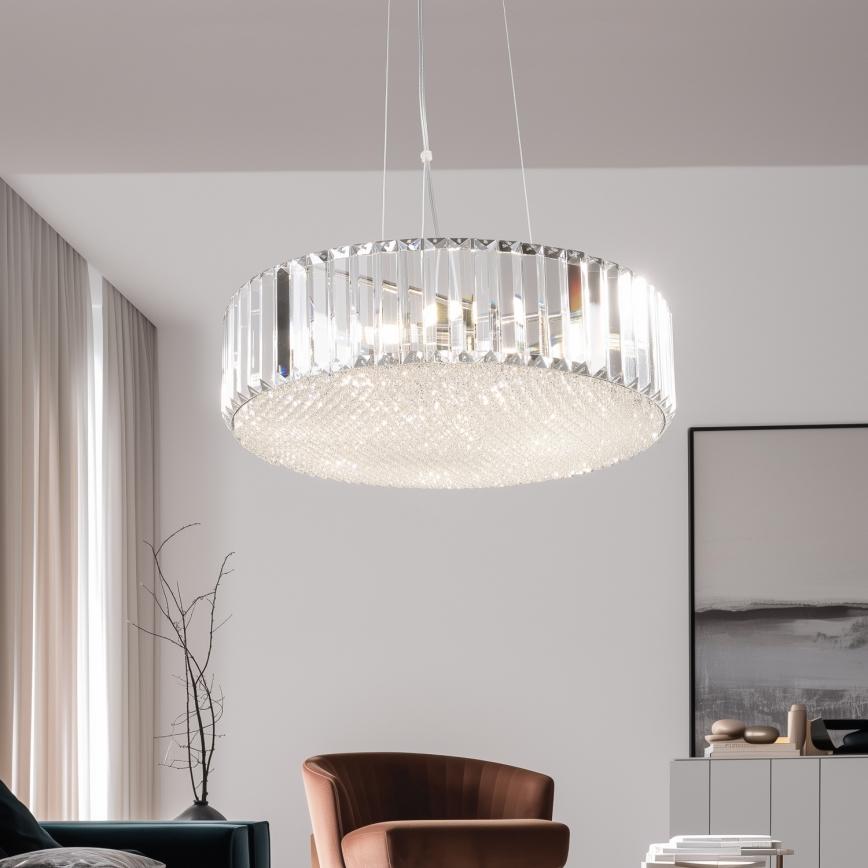 Brilagi - LED Kristallkrona med textilsladd GLAMOUR 5xG9/42W/230V