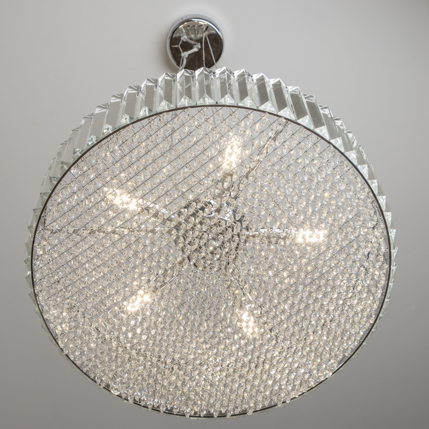 Brilagi - LED Kristallkrona med textilsladd GLAMOUR 5xG9/42W/230V