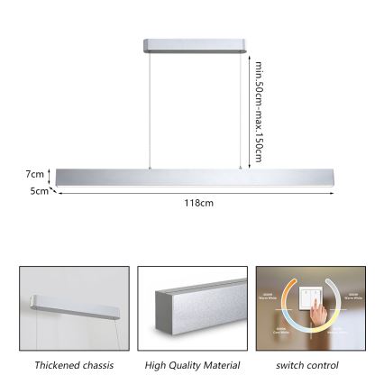 Brilagi - LED-lampa i kabel SLEEKLINE LED/40W/230V 3000/4500/6000K silver
