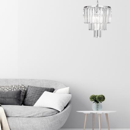 Brilagi - LED Ljuskrona i kristal med kedja MOZART 4xE14/40W/230V skinande krom