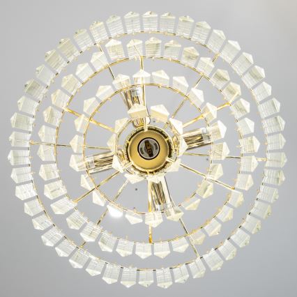 Brilagi - LED Ljuskrona i kristal med kedja MOZART 5xE14/40W/230V guld