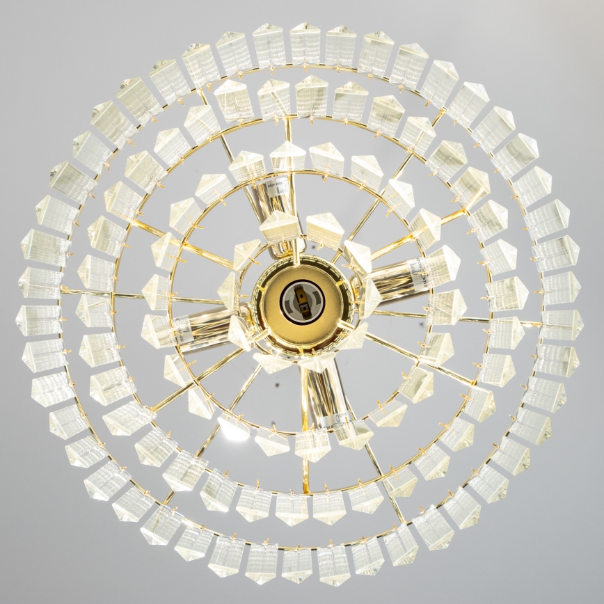 Brilagi - LED Ljuskrona i kristal med kedja MOZART 5xE14/40W/230V guld