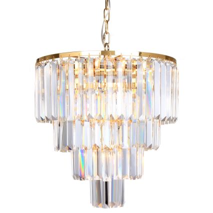Brilagi - LED Ljuskrona i kristal med kedja MOZART 5xE14/40W/230V guld