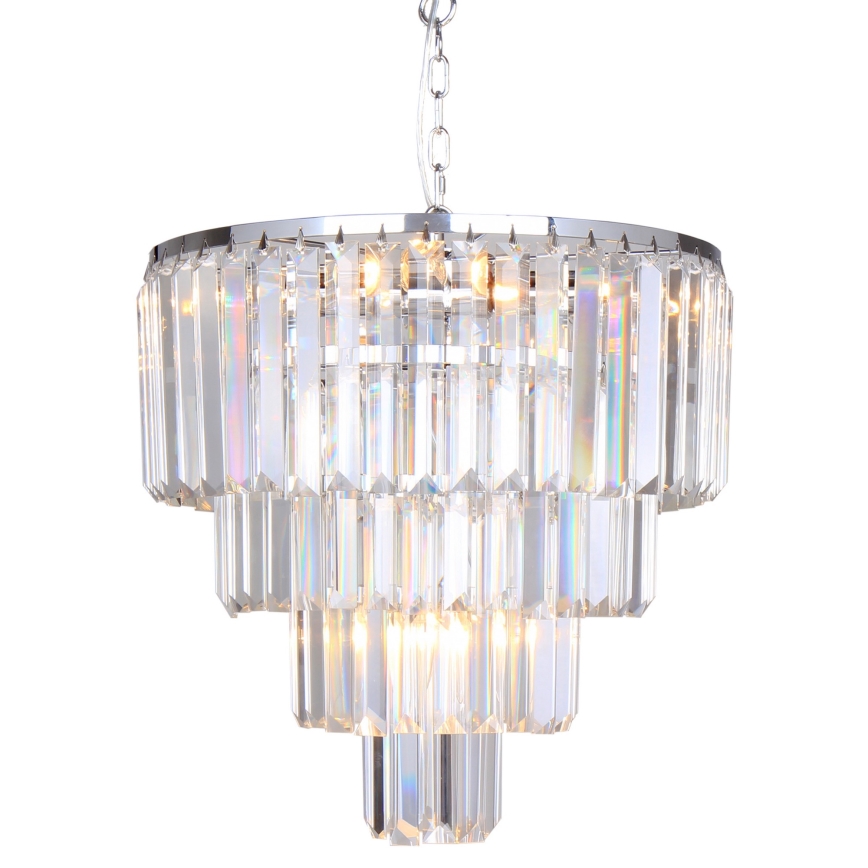 Brilagi - LED Ljuskrona i kristal med kedja MOZART 5xE14/40W/230V skinande krom