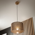 Brilagi - LED Ljuskrona med textilsladd ANTHONY 1xE27/60W/230V ek/brun