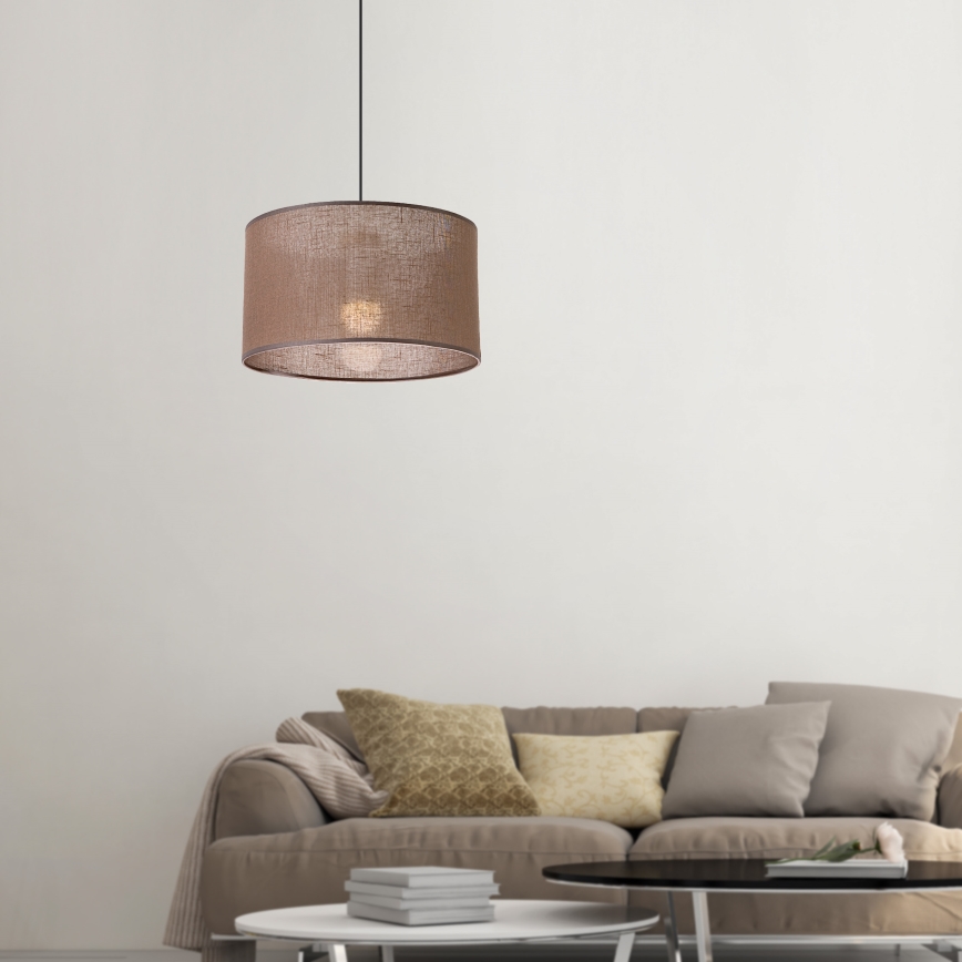 Brilagi - LED Ljuskrona med textilsladd ANTHONY 1xE27/60W/230V ek/brun