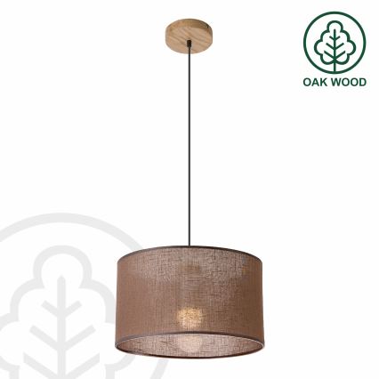 Brilagi - LED Ljuskrona med textilsladd ANTHONY 1xE27/60W/230V ek/brun