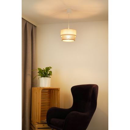 Brilagi - LED ljuskrona med textilsladd BOHO STYLE 1xE27/15W/230V diameter 25 cm