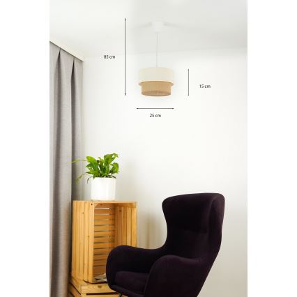 Brilagi - LED ljuskrona med textilsladd BOHO STYLE 1xE27/15W/230V diameter 25 cm