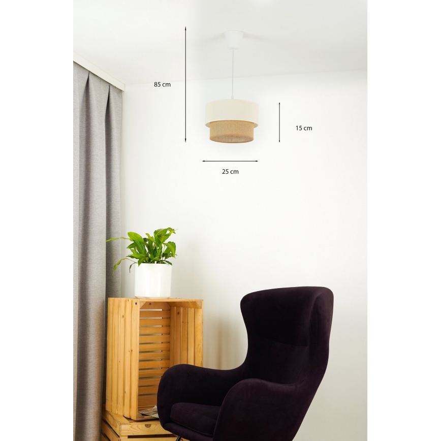 Brilagi - LED ljuskrona med textilsladd BOHO STYLE 1xE27/15W/230V diameter 25 cm