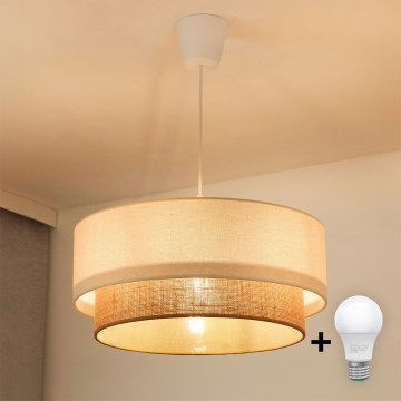 Brilagi - LED ljuskrona med textilsladd BOHO STYLE 1xE27/15W/230V diameter 40 cm
