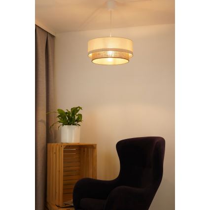 Brilagi - LED ljuskrona med textilsladd BOHO STYLE 1xE27/15W/230V diameter 40 cm