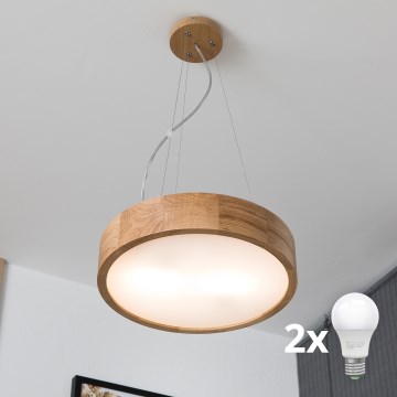 Brilagi - LED ljuskrona med textilsladd CARVALHO 2xE27/60W/230V ek diameter 37 cm