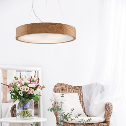 Brilagi - LED ljuskrona med textilsladd CARVALHO 3xE27/60W/230V ek diameter 47,5 cm