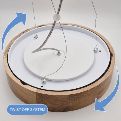 Brilagi - LED ljuskrona med textilsladd CARVALHO 3xE27/60W/230V ek diameter 47,5 cm
