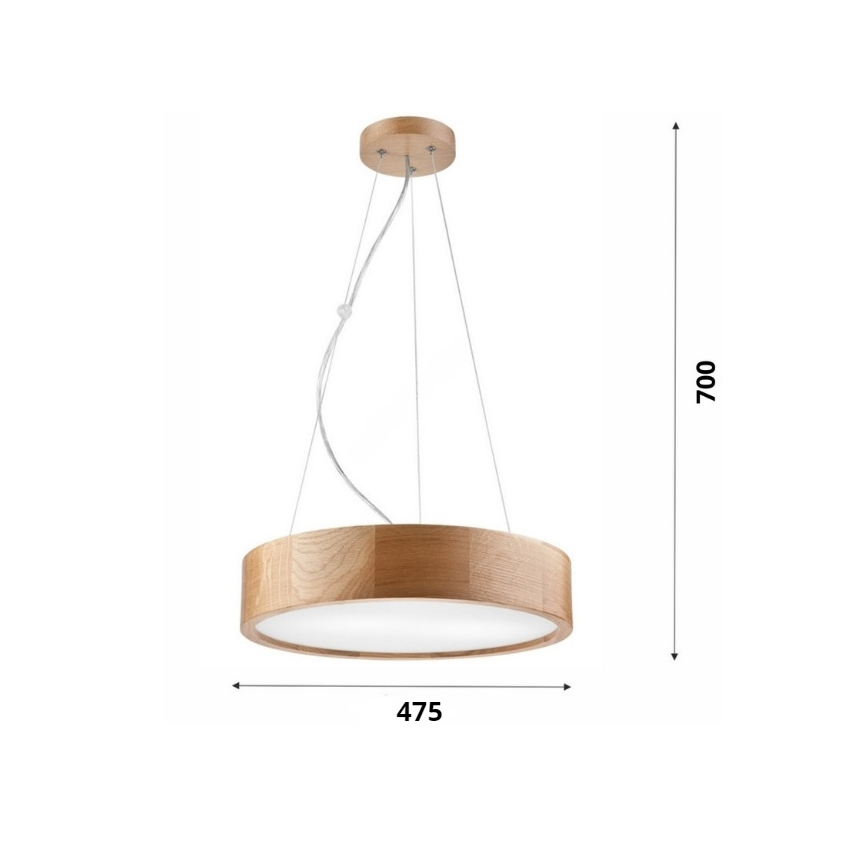 Brilagi - LED ljuskrona med textilsladd CARVALHO 3xE27/60W/230V ek diameter 47,5 cm