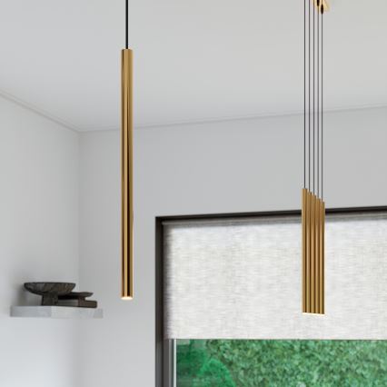 Brilagi - LED ljuskrona med textilsladd DRIFA 1xG9/4W/230V guld