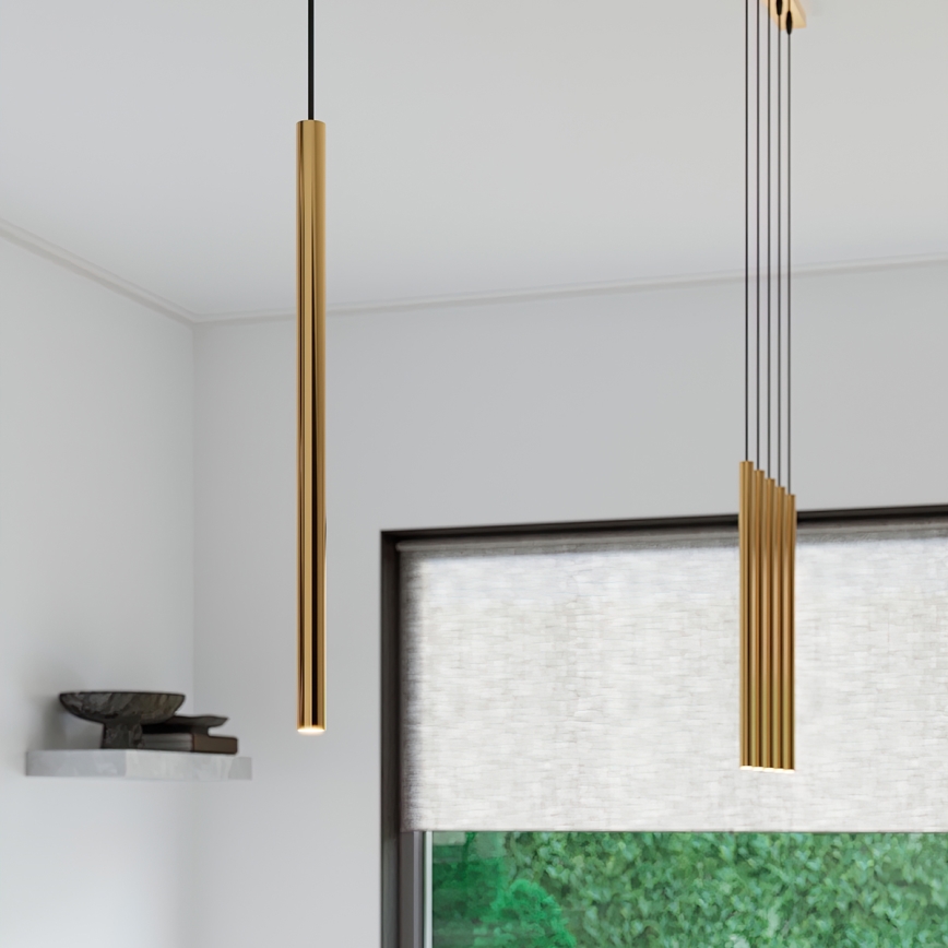 Brilagi - LED ljuskrona med textilsladd DRIFA 1xG9/4W/230V guld