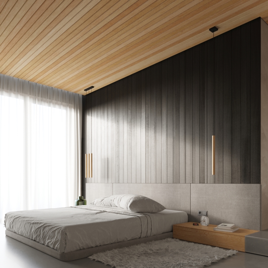 Brilagi - LED ljuskrona med textilsladd DRIFA 1xG9/4W/230V trä
