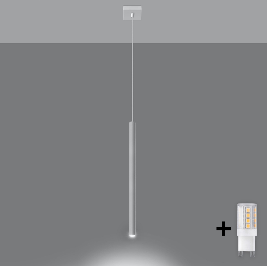 Brilagi -  LED ljuskrona med textilsladd DRIFA 1xG9/4W/230V vit