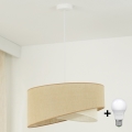 Brilagi - LED ljuskrona med textilsladd LYRA 1xE27/15W/230V beige/grädde