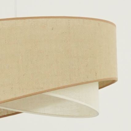 Brilagi - LED ljuskrona med textilsladd LYRA 1xE27/15W/230V beige/grädde