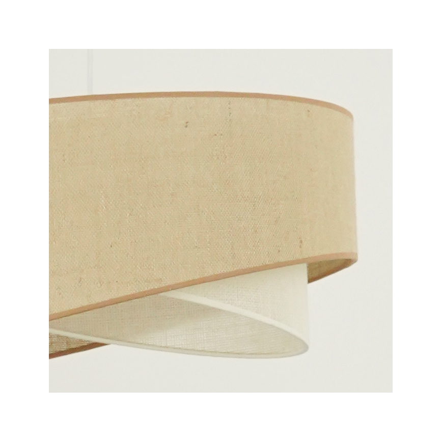 Brilagi - LED ljuskrona med textilsladd LYRA 1xE27/15W/230V beige/grädde