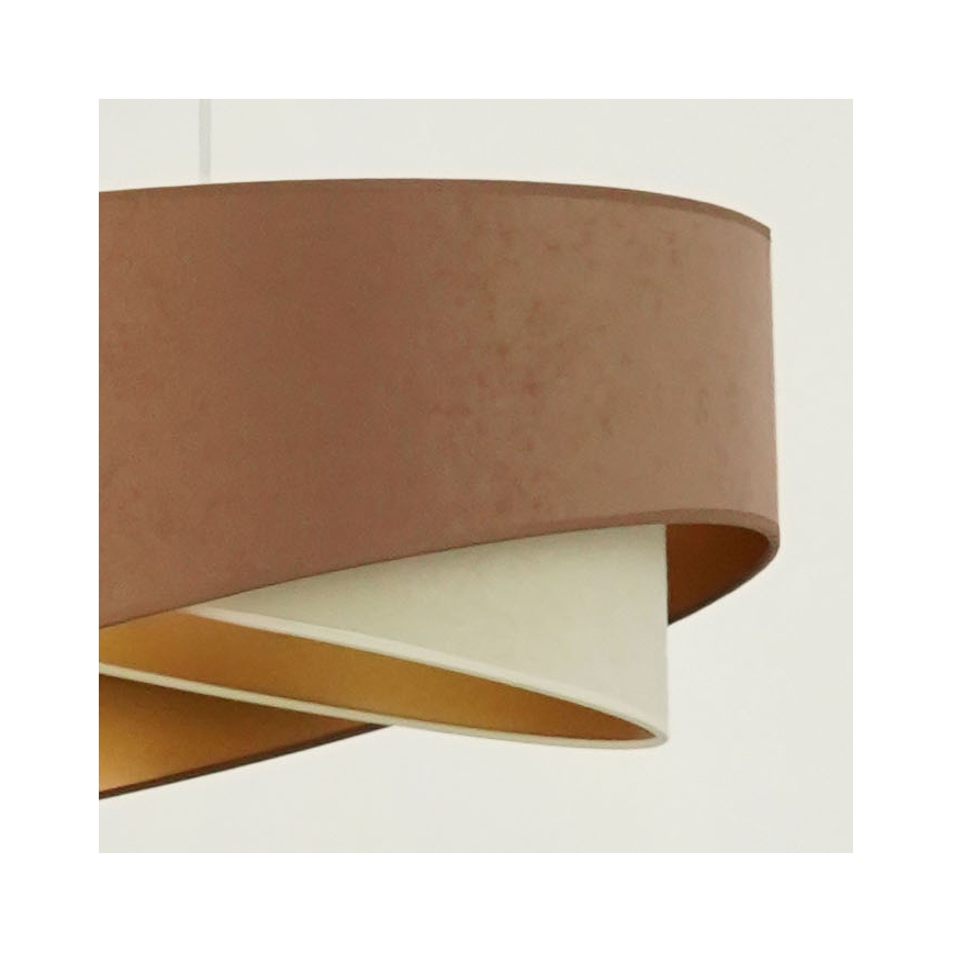 Brilagi - LED ljuskrona med textilsladd LYRA 1xE27/15W/230V brun/grädde/guld