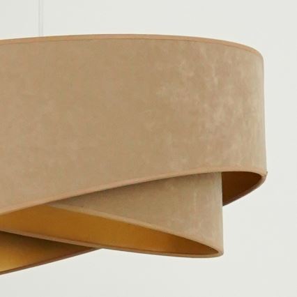 Brilagi - LED ljuskrona med textilsladd LYRA 1xE27/15W/230V brun/guld