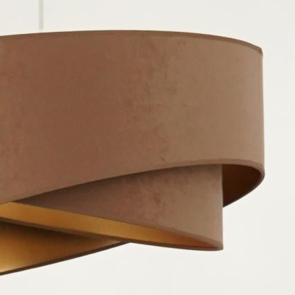 Brilagi - LED ljuskrona med textilsladd LYRA 1xE27/15W/230V brun/guld