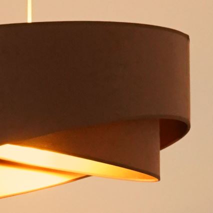 Brilagi - LED ljuskrona med textilsladd LYRA 1xE27/15W/230V brun/guld