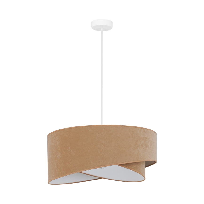 Brilagi - LED ljuskrona med textilsladd LYRA 1xE27/15W/230V brun/vit